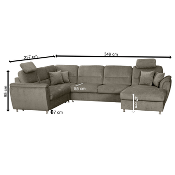 Sedacia súprava VIANA II ľavá, sivá 3