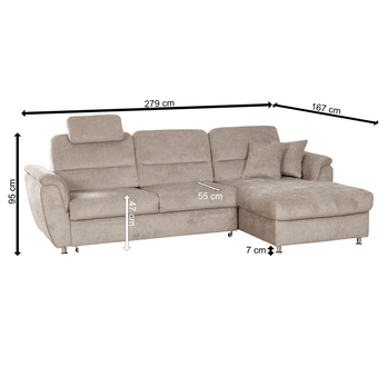 Sedacia súprava VIANA pravá, béžová 2