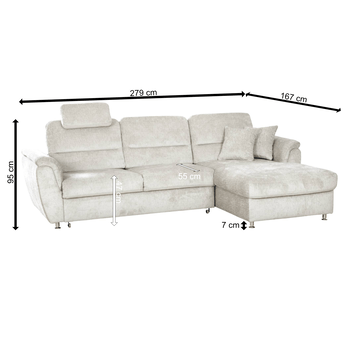 Sedacia súprava VIANA pravá, krémová 2