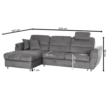 Sedacia súprava VIANA ľavá, tmavosivá 2