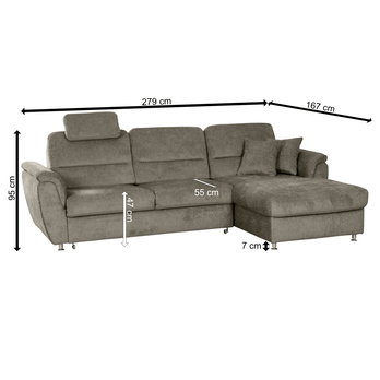 Sedacia súprava VIANA pravá, sivá 2