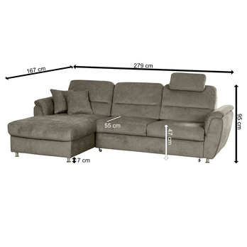 Sedacia súprava VIANA ľavá, sivá 2