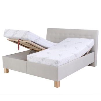 Polohovateľná posteľ s matracom VICTORIA svetlosivá, 180x200 cm 3