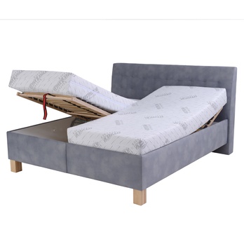 Polohovateľná posteľ s matracom VICTORIA sivomodrá, 180x200 cm 3