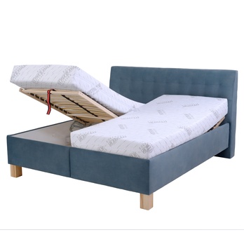 Polohovateľná posteľ s matracom VICTORIA modrá, 180x200 cm 3