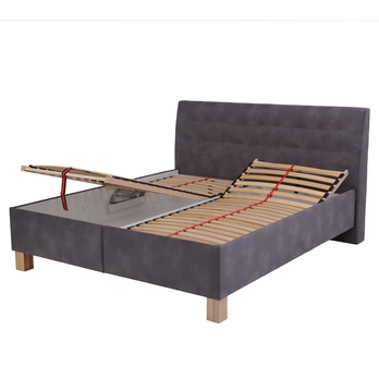 Polohovateľná posteľ s matracom VICTORIA sivohnedá, 160x200 cm 1