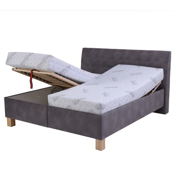 Polohovateľná posteľ s matracom VICTORIA sivohnedá, 160x200 cm 3