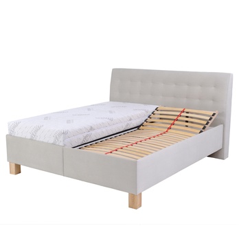 Polohovateľná posteľ s matracom VICTORIA svetlosivá, 160x200 cm 4