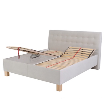 Polohovateľná posteľ s matracom VICTORIA svetlosivá, 160x200 cm 1