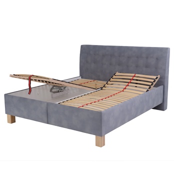 Polohovateľná posteľ s roštom VICTORIA sivomodrá, 180x200 cm 1