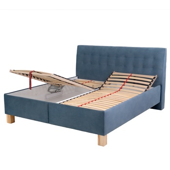 Polohovateľná posteľ s roštom VICTORIA modrá, 160x200 cm 1