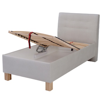 Polohovateľná posteľ s matracom VICTORIA svetlosivá, 100x200 cm 4