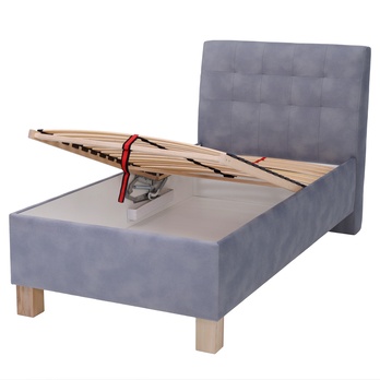 Polohovateľná posteľ s matracom VICTORIA sivomodrá, 100x200 cm 4