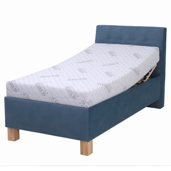 Polohovateľná posteľ s matracom VICTORIA modrá, 100x200 cm 1