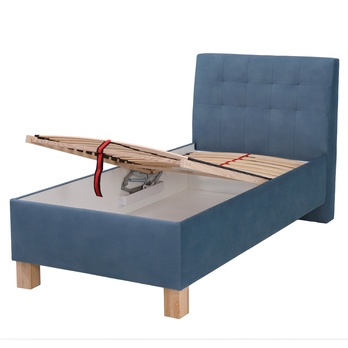 Polohovateľná posteľ s matracom VICTORIA modrá, 100x200 cm 3