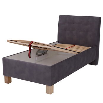 Polohovateľná posteľ s roštom VICTORIA sivohnedá, 100x200 cm 2