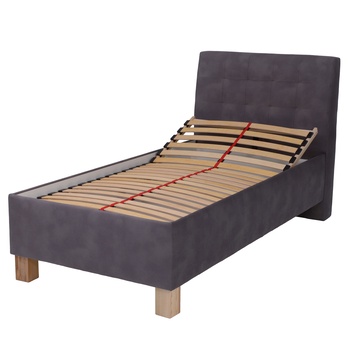 Polohovateľná posteľ s roštom VICTORIA sivohnedá, 90x200 cm 1