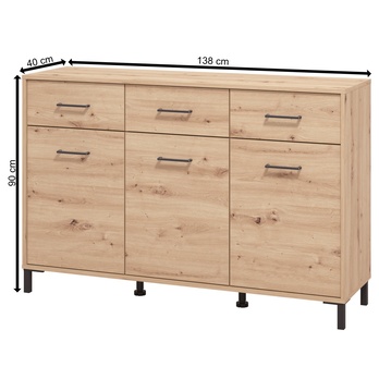 Komoda VIENNA dub artisan, šírka 138 cm 5