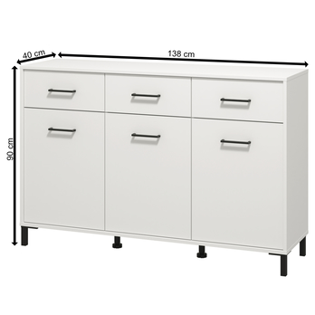 Komoda VIENNA biela, šírka 138 cm 5