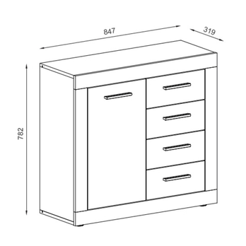 Komoda VILHELM 2 dub sonoma/biela 4