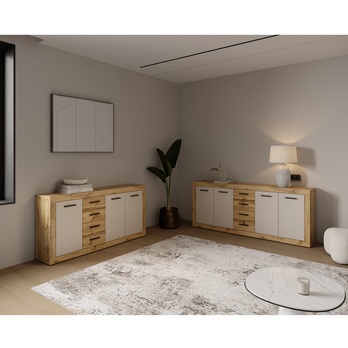 Komoda VILHELM 4 dub wotan/kašmírová 1