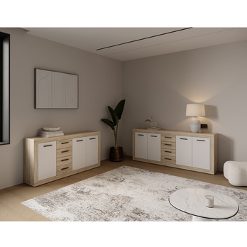 Komoda VILHELM 4 dub sonoma/biela 1