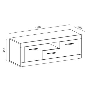 TV komoda VILHELM 6 dub sonoma/biela 4