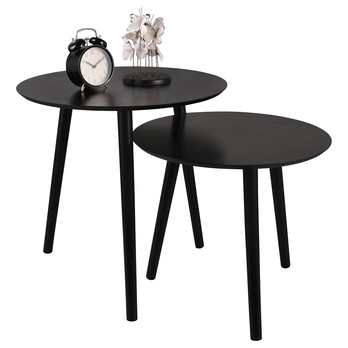 Súprava 2 ks prístavných stolíkov VILMA čierna 1