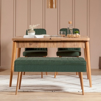 Jedálenská zostava VINA 10 borovica atlantic/zelená 1