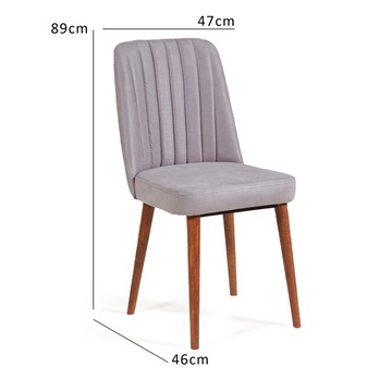 Jedálenská stolička VINA 2 svetlosivá/orech 3