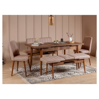 Jedálenská stolička VINA 2 svetlohnedá/orech 1