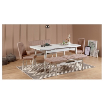 Jedálenská stolička VINA 2 svetlohnedá/biela 1