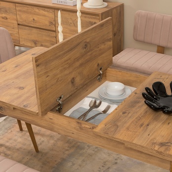 Jedálenská zostava VINA 4 svetlohnedá/borovica atlantic 4