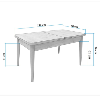 Jedálenská zostava VINA 4 svetlohnedá/borovica atlantic 10