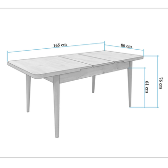 Jedálenská zostava VINA 4 svetlohnedá/borovica atlantic 11