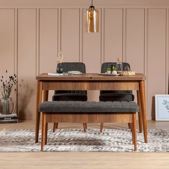 Jedálenská zostava VINA 6 antracitová/orech 1