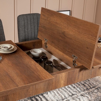 Jedálenská zostava VINA 6 antracitová/orech 10