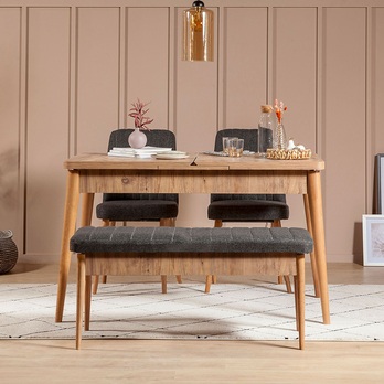 Jedálenská zostava VINA 6 antracitová/borovica atlantic 1