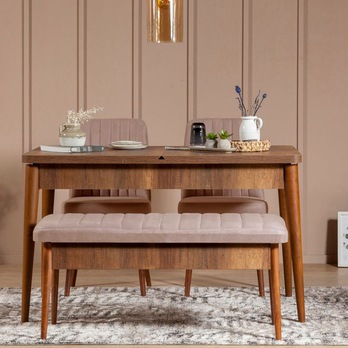 Jedálenská zostava VINA 7 svetlohnedá/orech 1