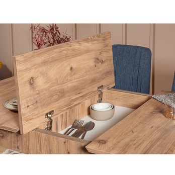 Jedálenská zostava VINA 8 tmavomodrá/borovica atlantic 12