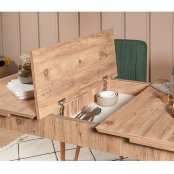 Jedálenská zostava VINA 8 zelená/borovica atlantic 12