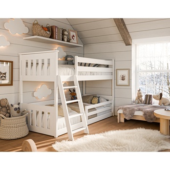 Poschodová posteľ VINEK biela, 80x200 cm 2