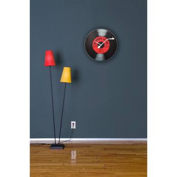 Nástenné hodiny VINYL TAP čierna 1