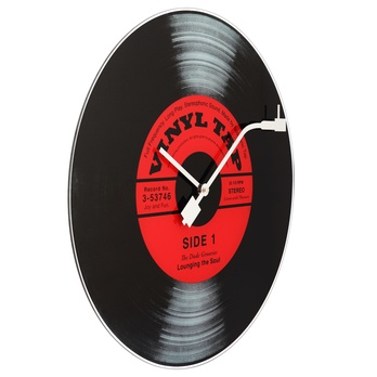 Nástenné hodiny VINYL TAP čierna 2
