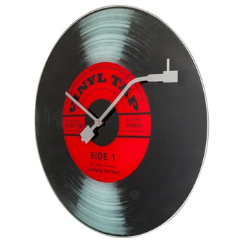 Nástenné hodiny VINYL TAP čierna 3
