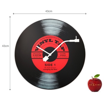 Nástenné hodiny VINYL TAP čierna 10
