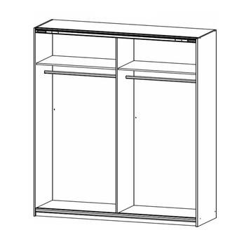 Šatníková skriňa VIOLET biela/biele sklo 1