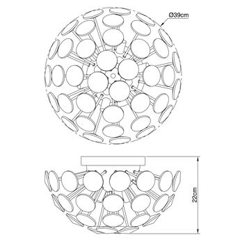 Stropné svietidlo VIRINA zlatá/priesvitná 5