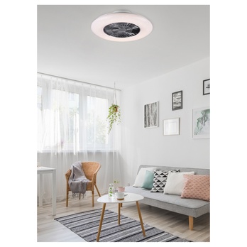 Stropné LED svietidlo s ventilátorom VISBY biela/chróm 1