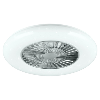 Stropné LED svietidlo s ventilátorom VISBY biela/chróm 3